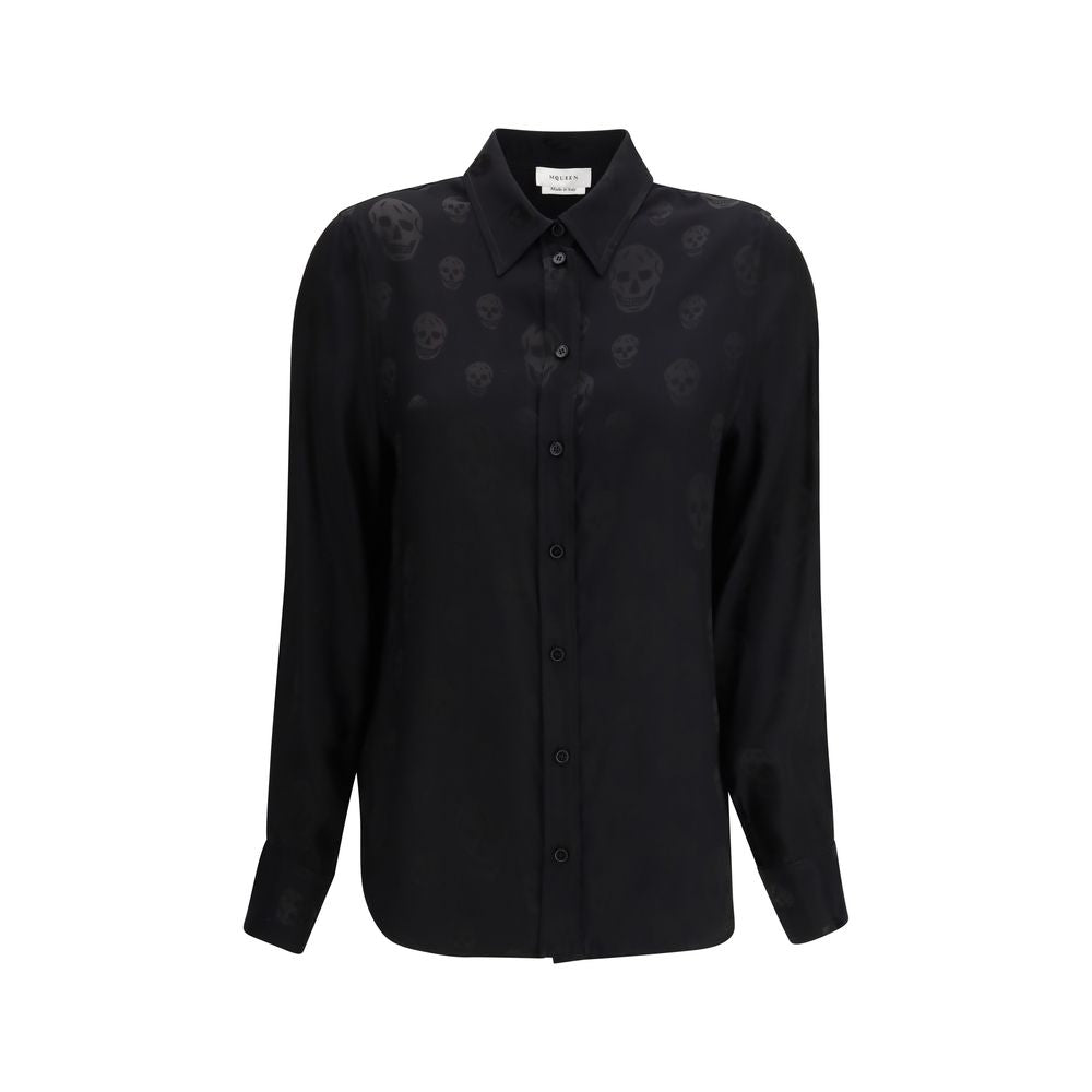 Alexander McQueen Black Viscose Pattern Women's Shirt
