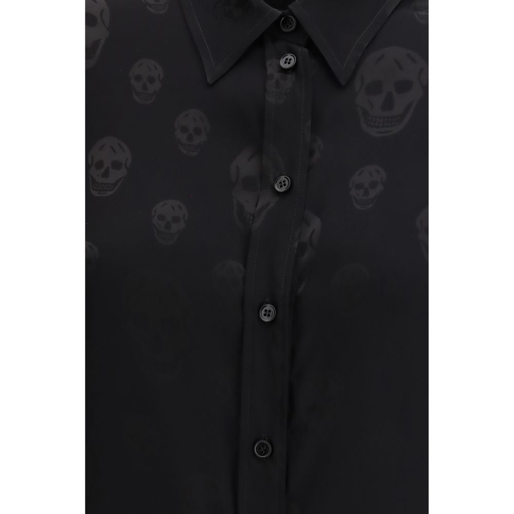 Alexander McQueen Black Viscose Pattern Women's Shirt