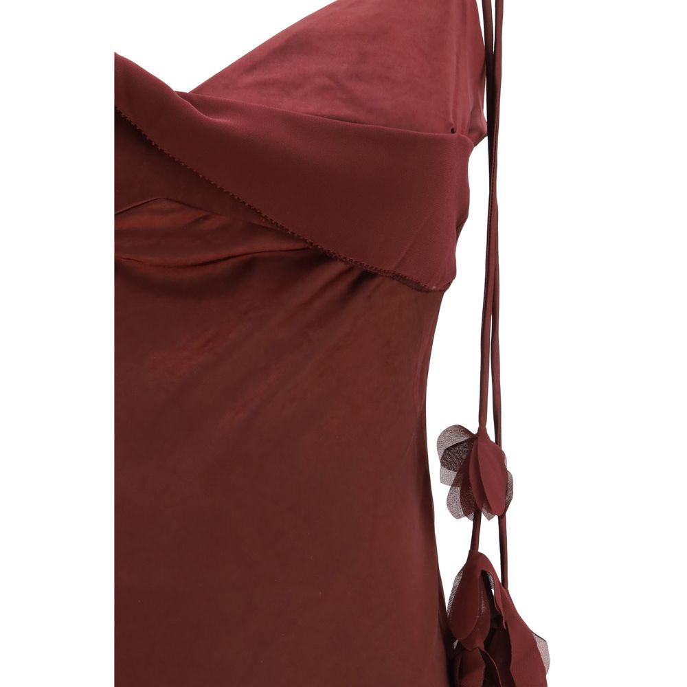 Self-Portrait Bordeaux Polyester Casual Women's Dress