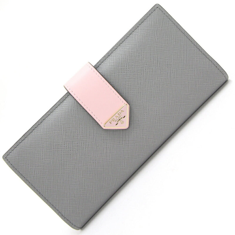 Prada Saffiano Grey Leather Wallet  (Pre-Owned)