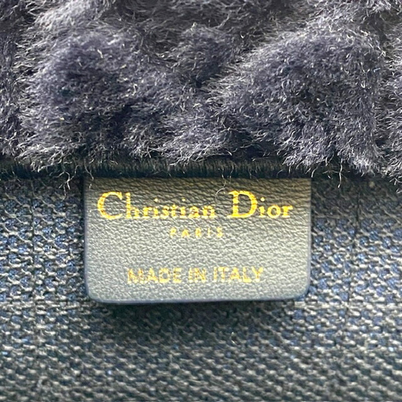 Dior Book Tote Navy Fur Handbag (Pre-Owned)
