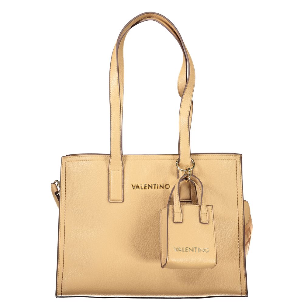 Mario Valentino Beige Polyurethane Women's Bag with Shoulder Women's Handles