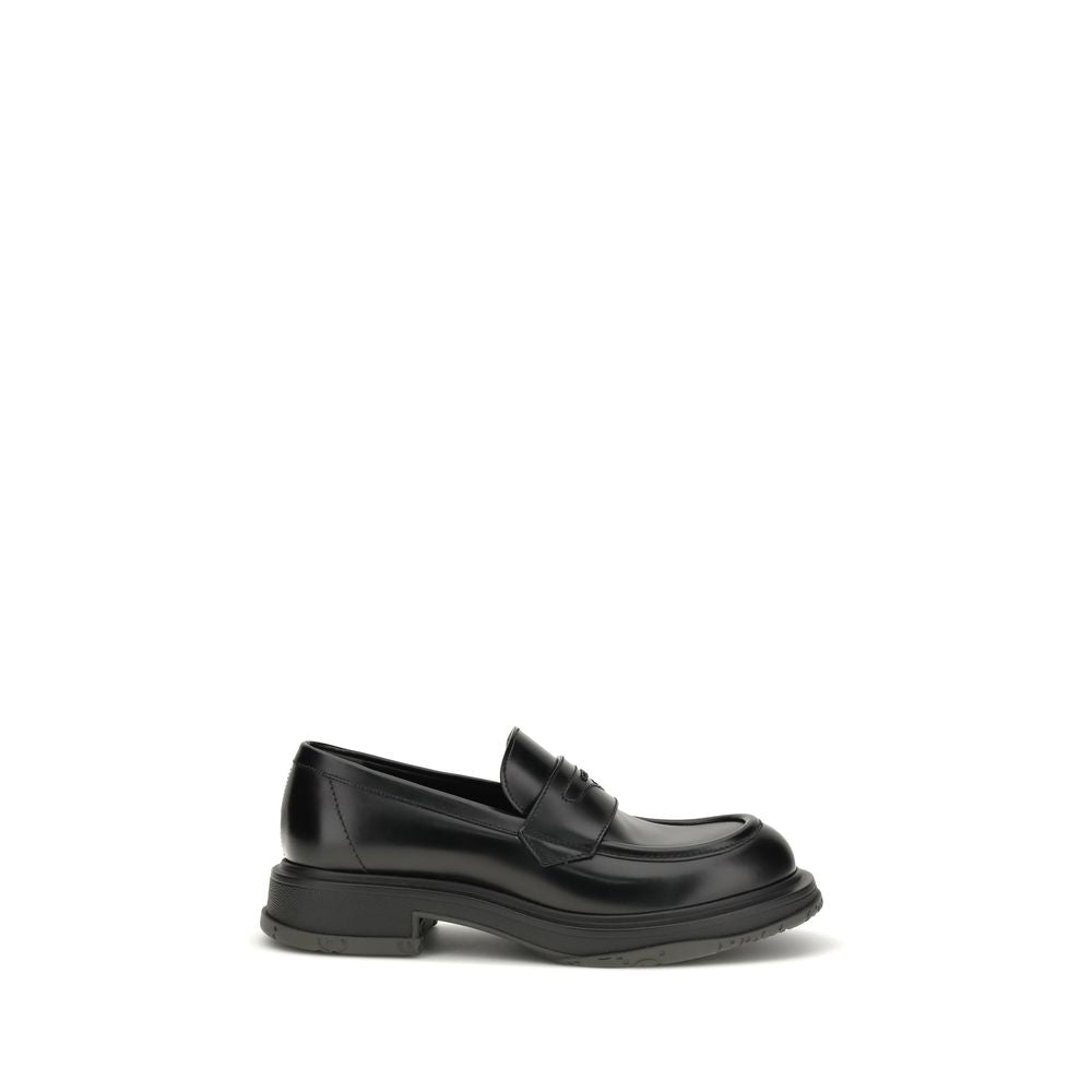 Gucci Black Calf Leather Bos Taurus Slip-On Men's Loafers