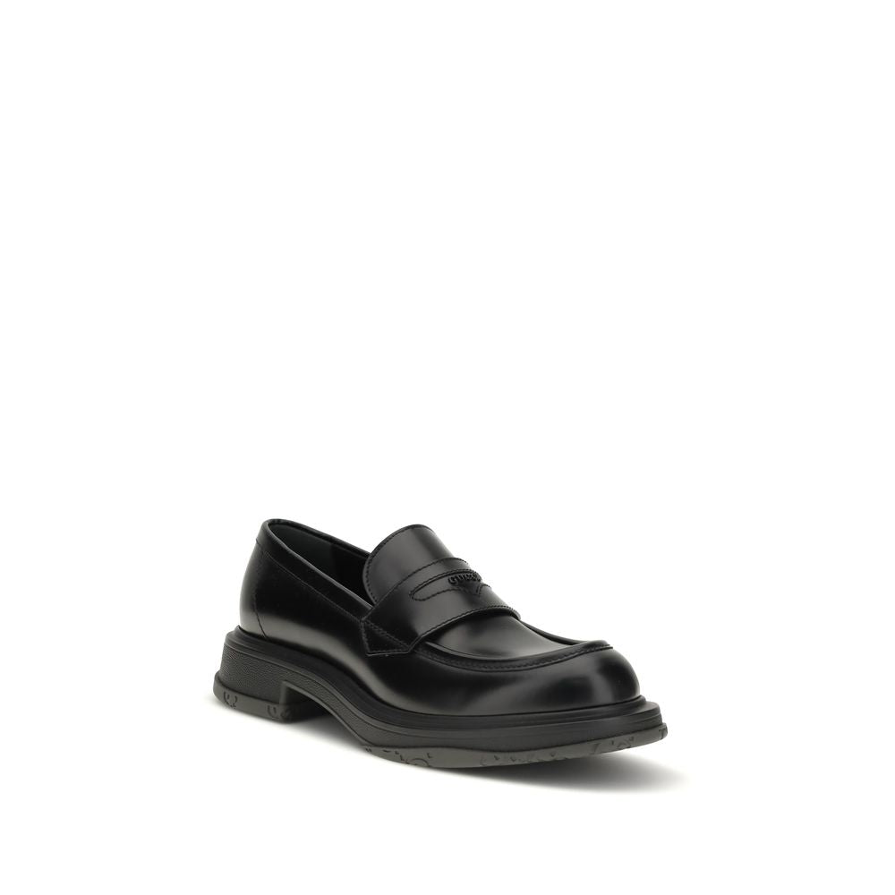Gucci Black Calf Leather Bos Taurus Slip-On Men's Loafers