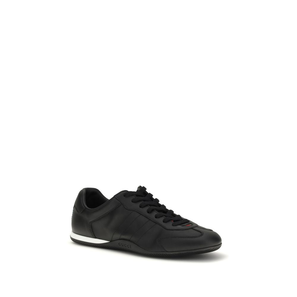 Gucci Black Calf Leather Bos Taurus Low Top Men's Sneakers