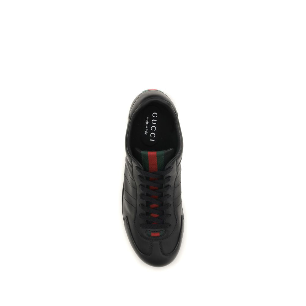 Gucci Black Calf Leather Bos Taurus Low Top Men's Sneakers