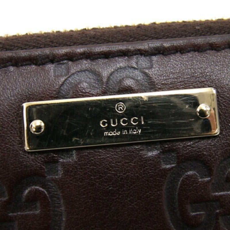 Gucci Zip Around Brown Leather Wallet  (Pre-Owned)