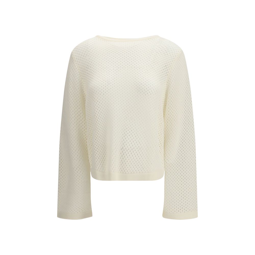 Allude White Wool Women's Sweatshirt