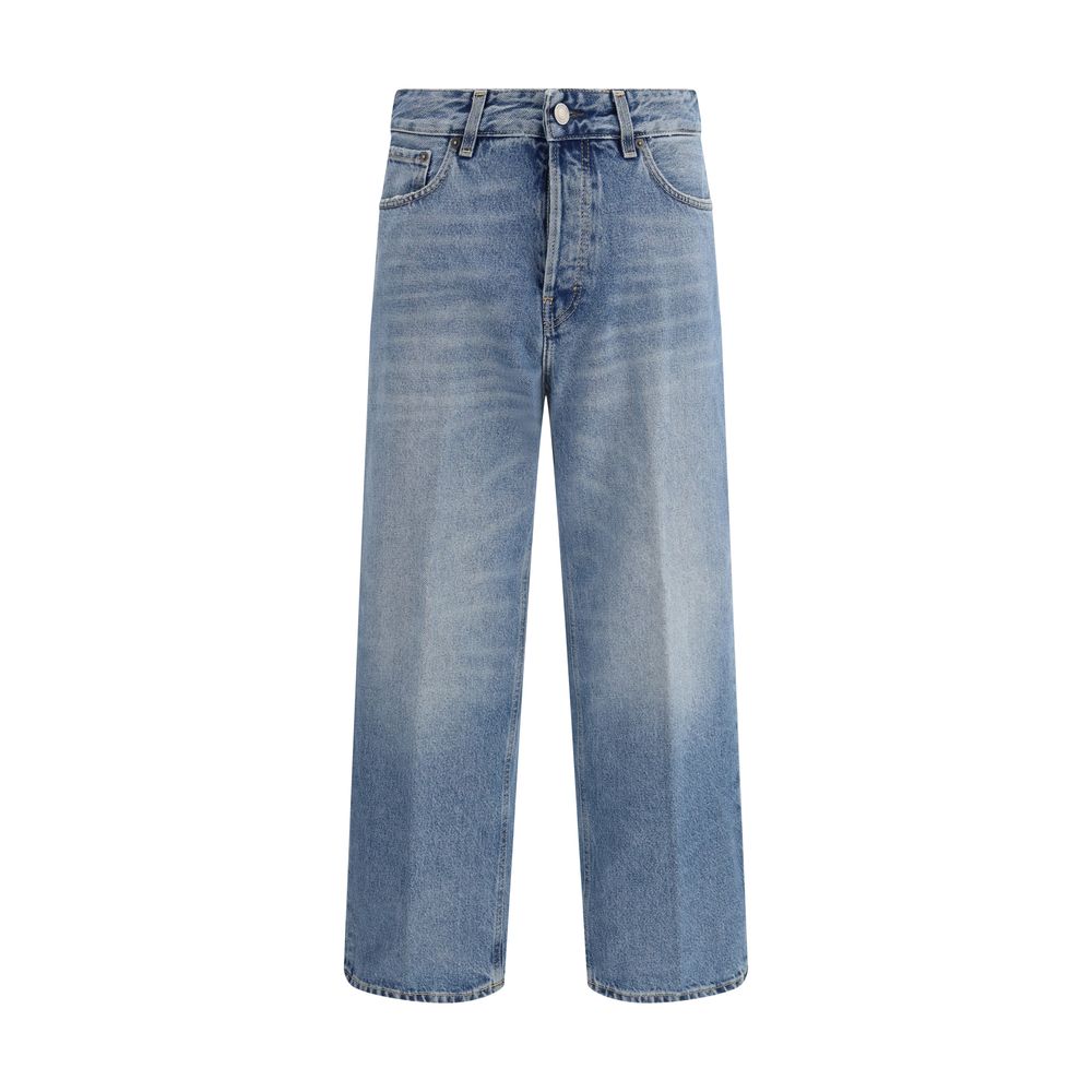 Haikure Blue Cotton Boyfriend Women's Jeans