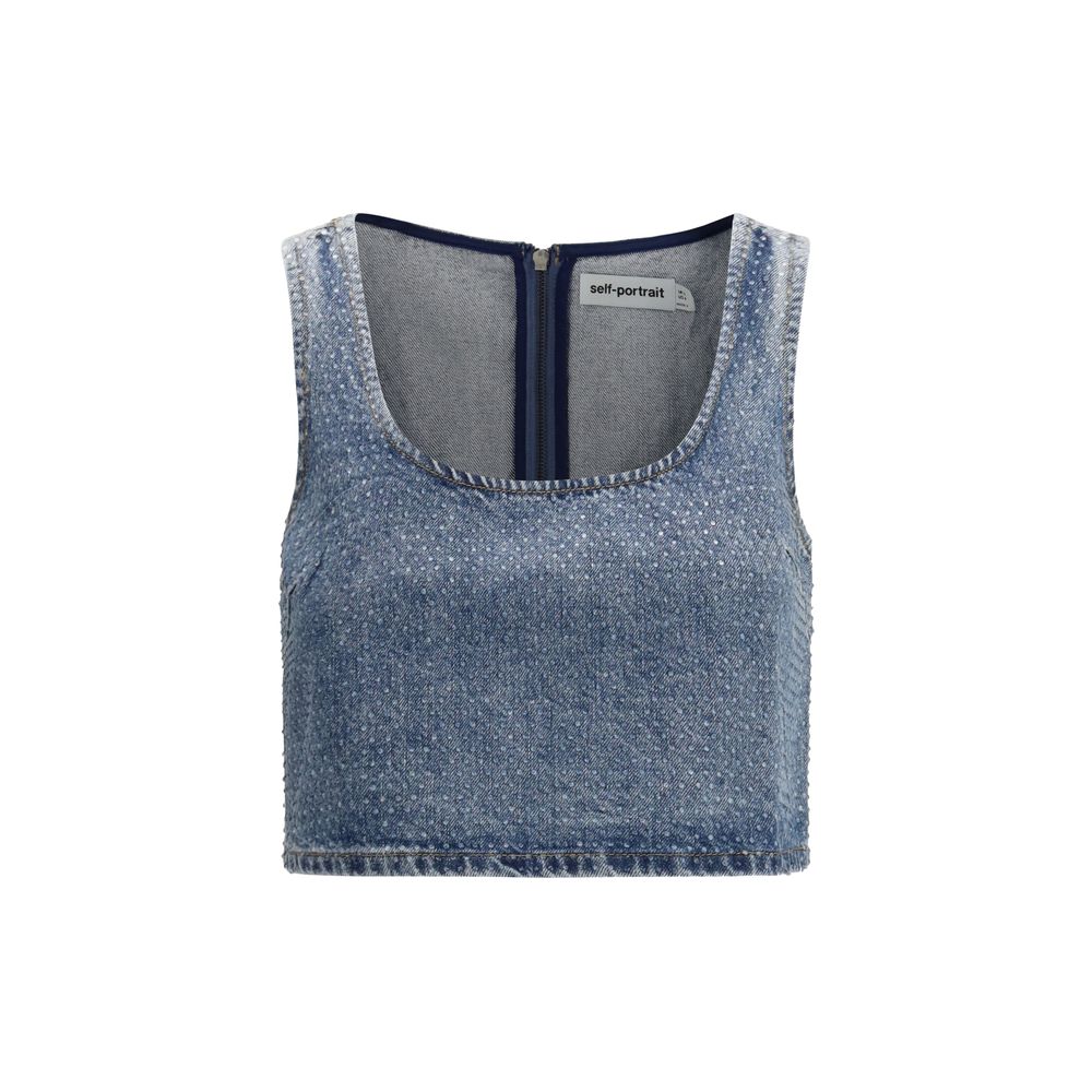 Self-Portrait Blue Denim Women's Shirt
