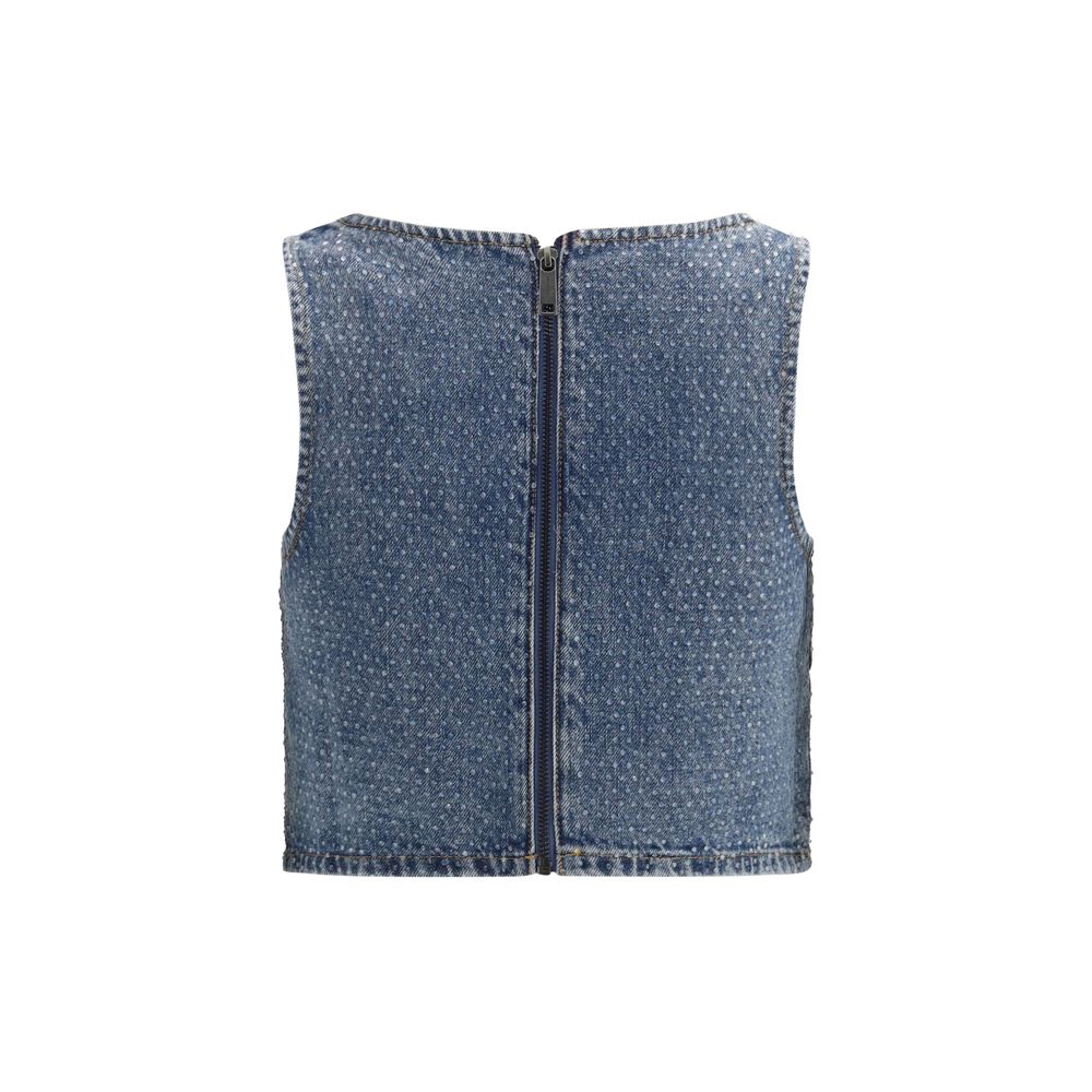 Self-Portrait Blue Denim Women's Shirt