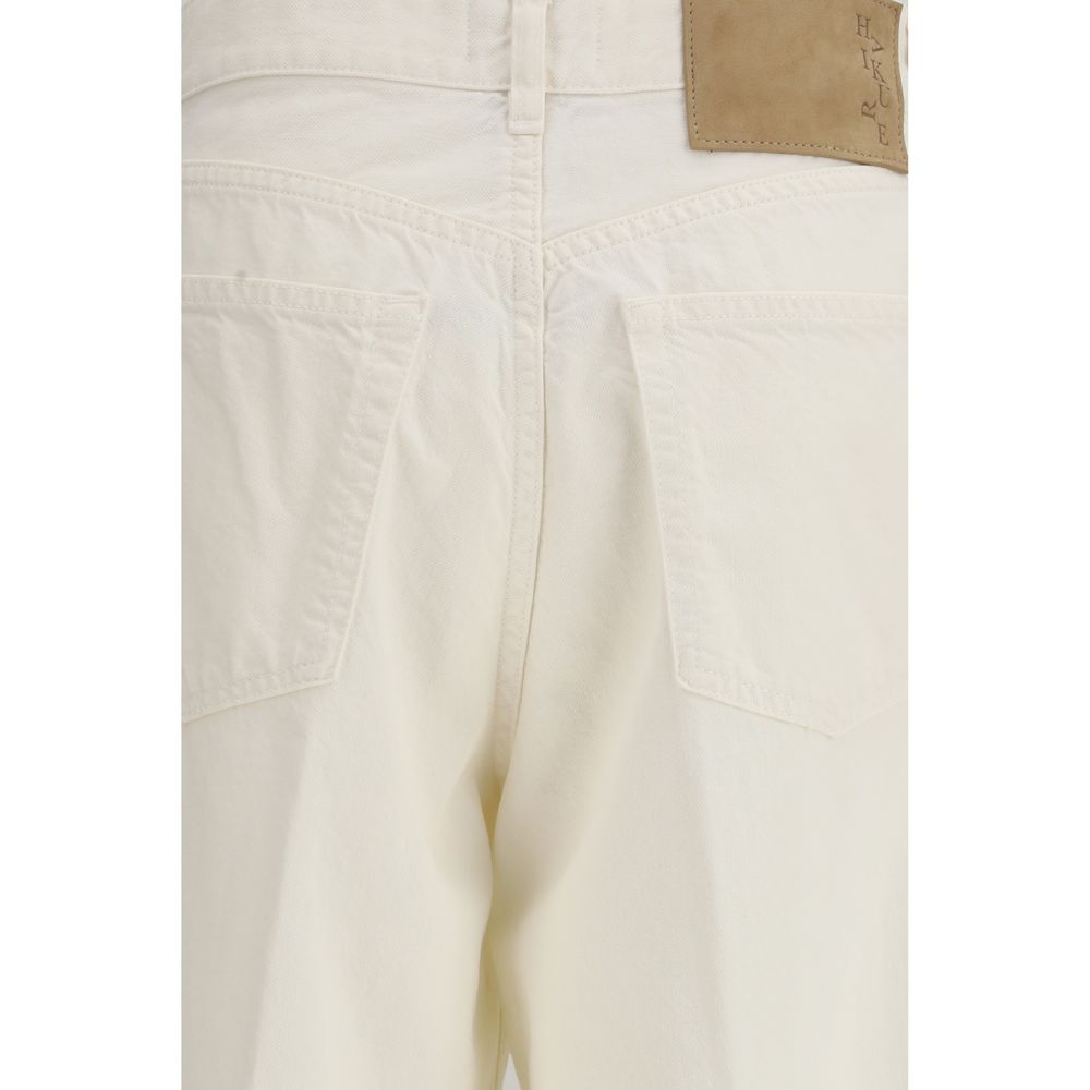 Haikure White Cotton Straight-Leg Women's Jeans