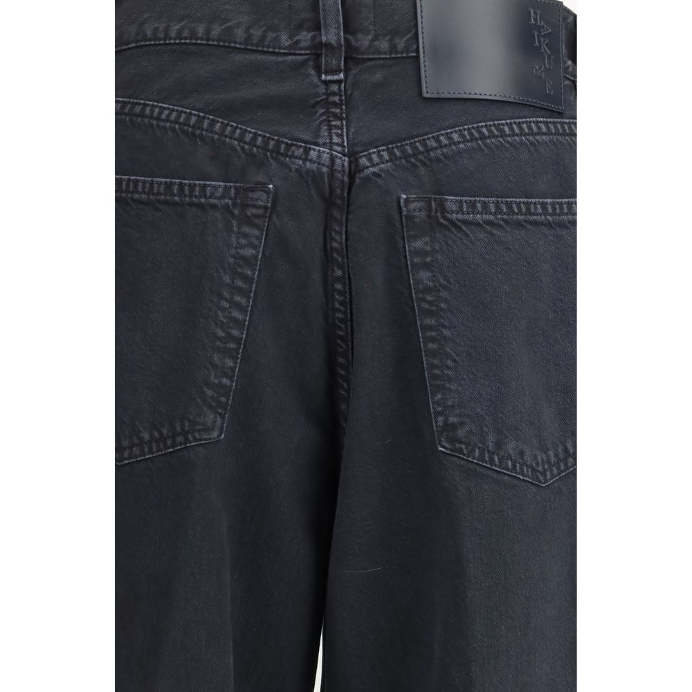 Haikure Black Cotton Straight-Leg Women's Jeans