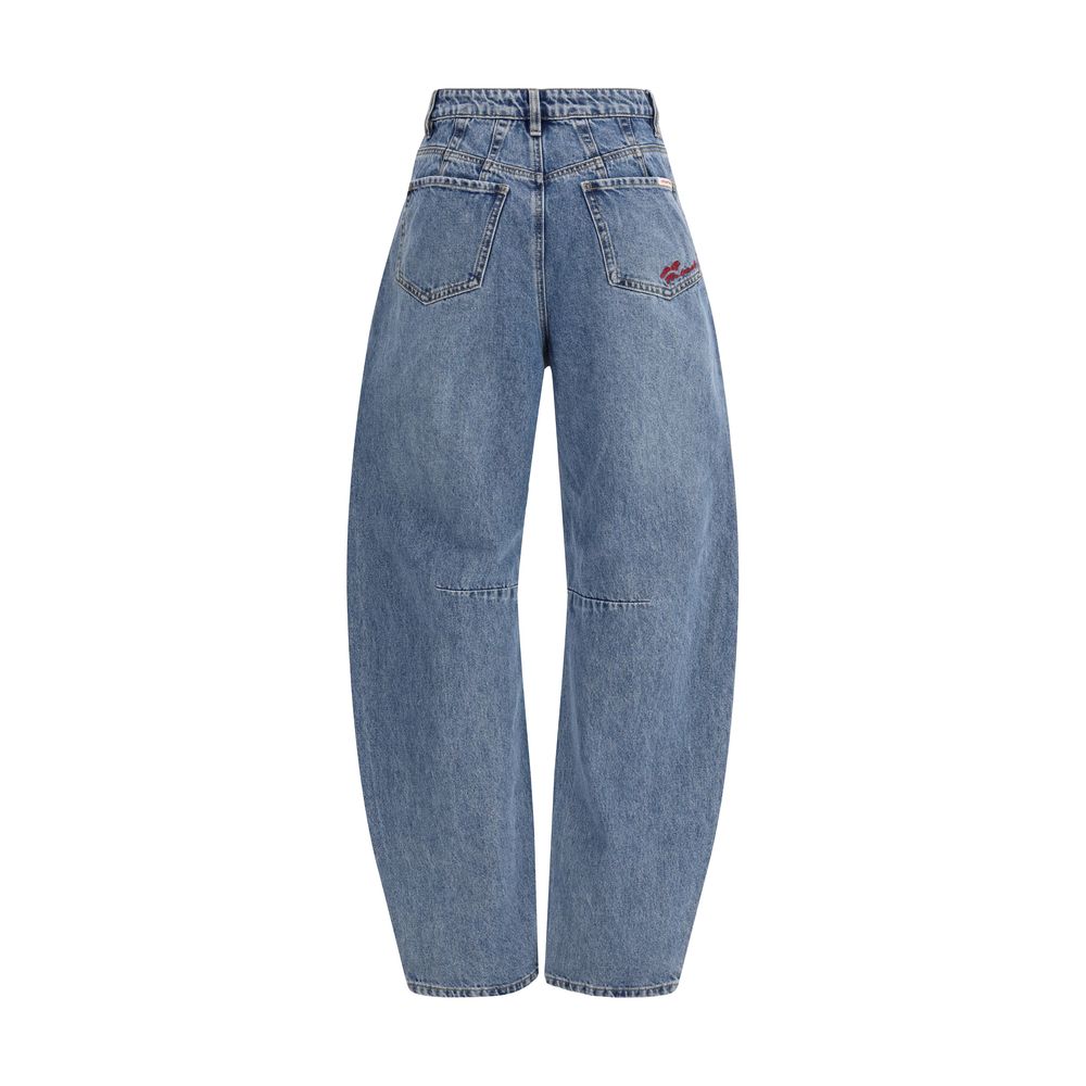 Self-Portrait Blue Cotton Relaxed Fit Women's Jeans