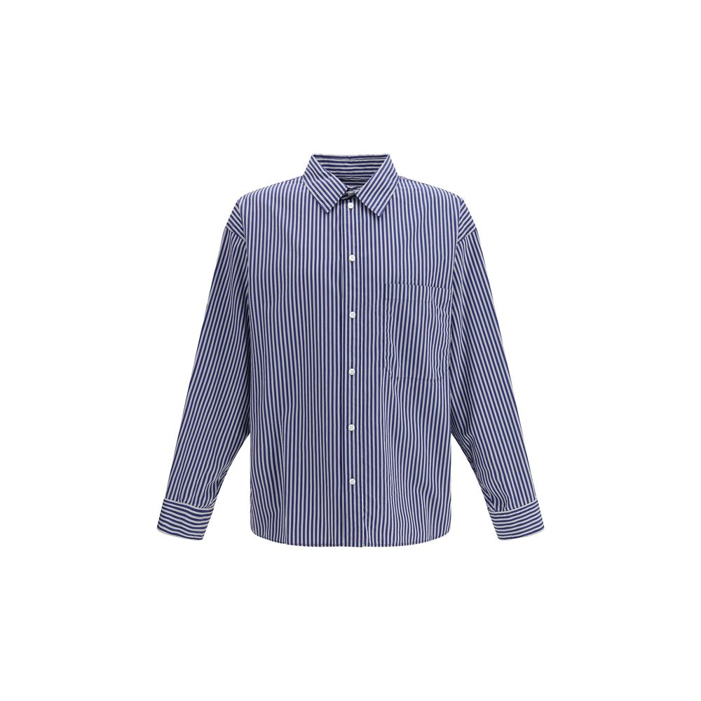 Balenciaga Blue Cotton Pattern Men's Shirt