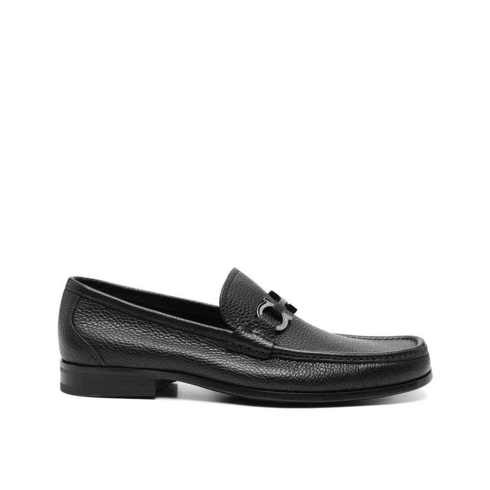 Salvatore Ferragamo Black Calfskin Slip-On Women's Loafers