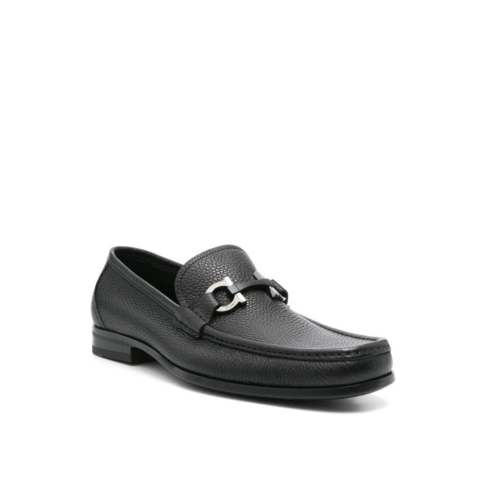 Salvatore Ferragamo Black Calfskin Slip-On Women's Loafers