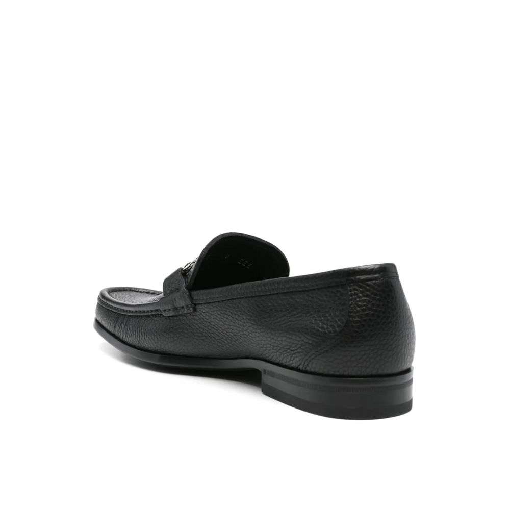 Salvatore Ferragamo Black Calfskin Slip-On Women's Loafers