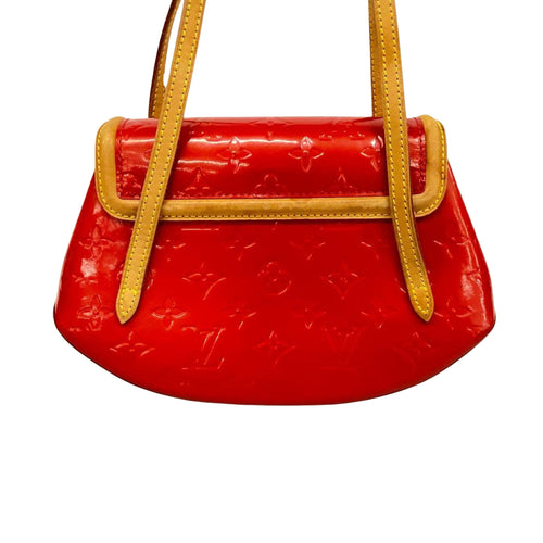 Louis Vuitton Biscayne Bay Red Patent Leather Shoulder Bag (Pre-Owned)