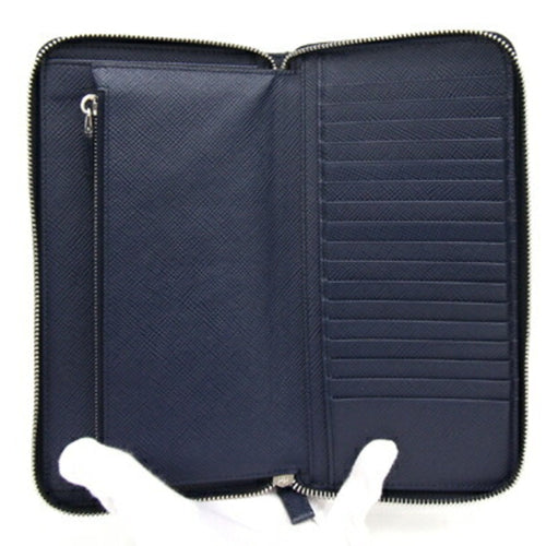 Prada Navy Leather Wallet  (Pre-Owned)