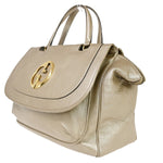 Gucci Double G Gold Leather Handbag (Pre-Owned)