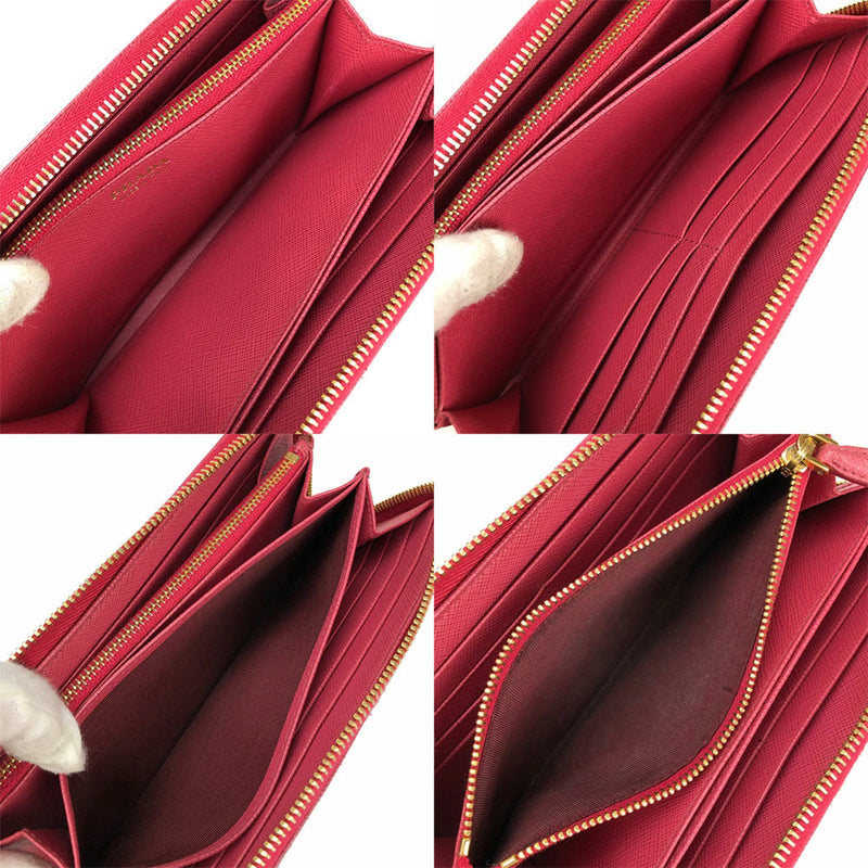 Prada Saffiano Red Leather Wallet  (Pre-Owned)