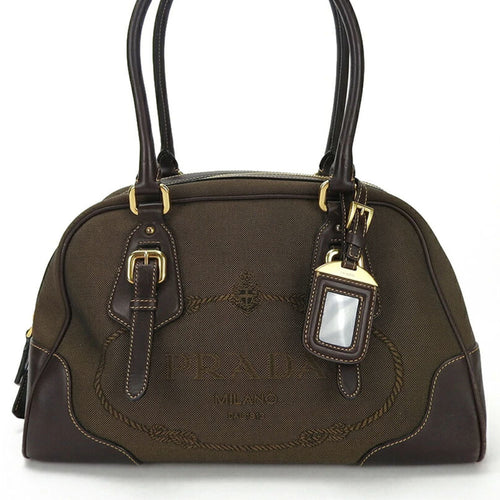 Prada Khaki Leather Handbag (Pre-Owned)