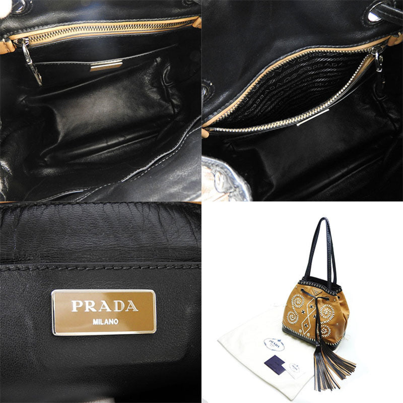 Prada -- Brown Pony-Style Calfskin Shoulder Bag (Pre-Owned)