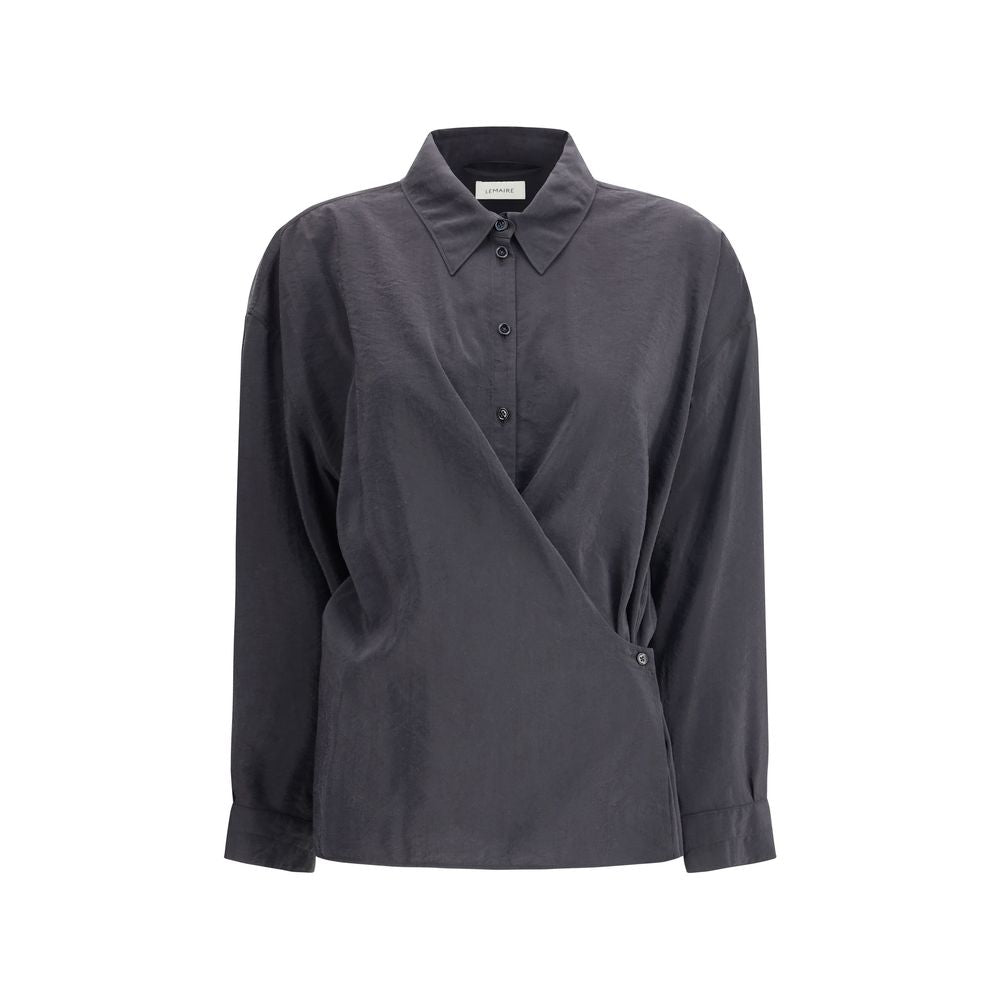 Lemaire Black Silk Dress Women's Shirt