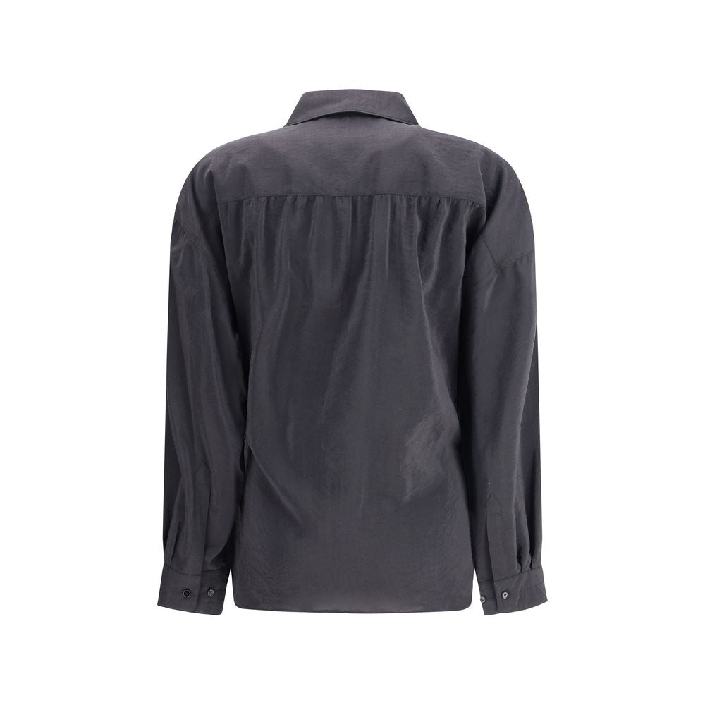 Lemaire Black Silk Dress Women's Shirt