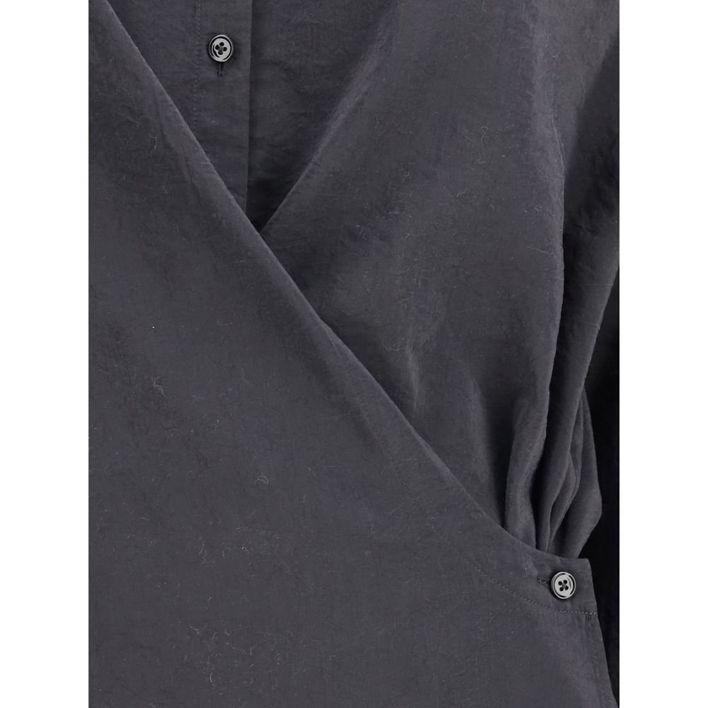 Lemaire Black Silk Dress Women's Shirt