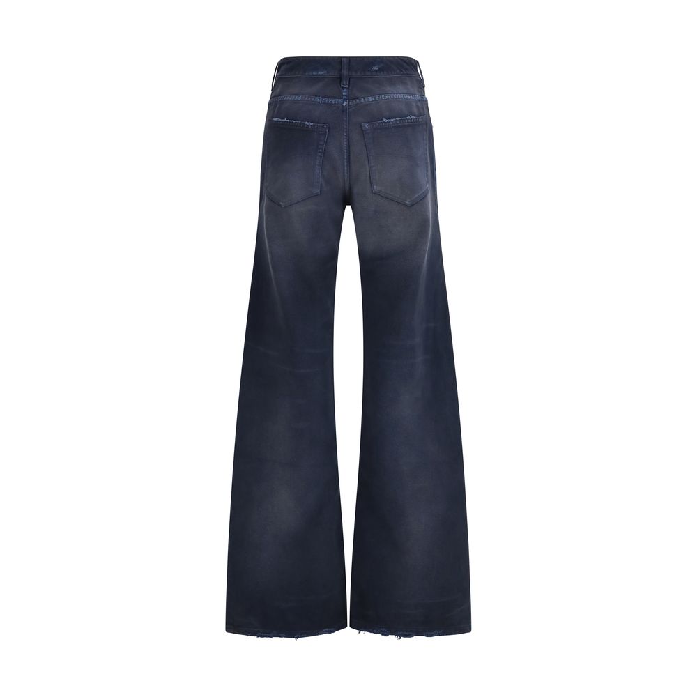 Balenciaga Blue Cotton Flared Women's Jeans