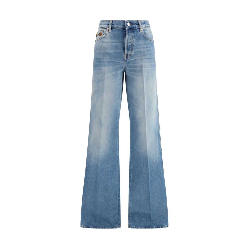 Gucci Blue Cotton Flared Women's Jeans