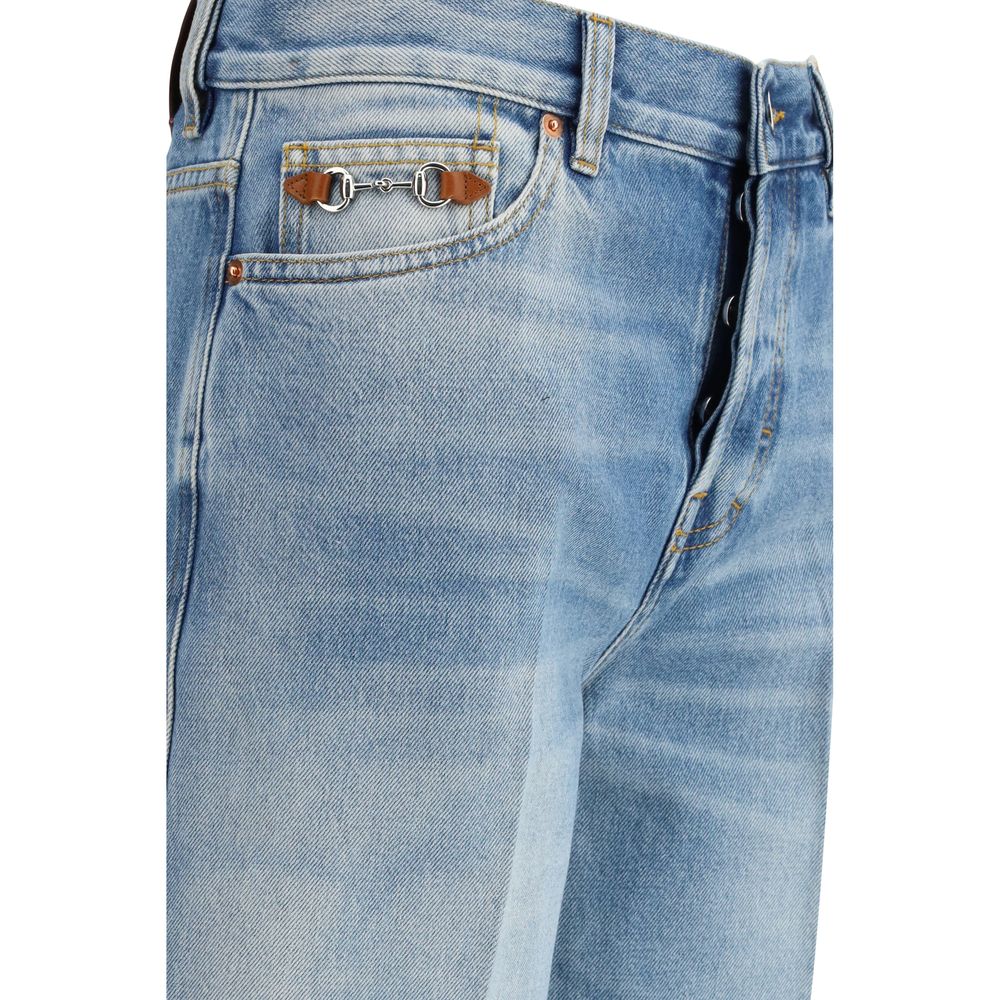 Gucci Blue Cotton Flared Women's Jeans