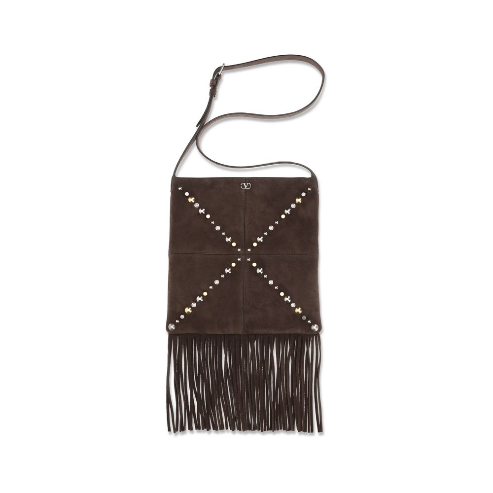 Valentino Garavani Brown Calf Leather Bos Taurus Shoulder Men's Bag