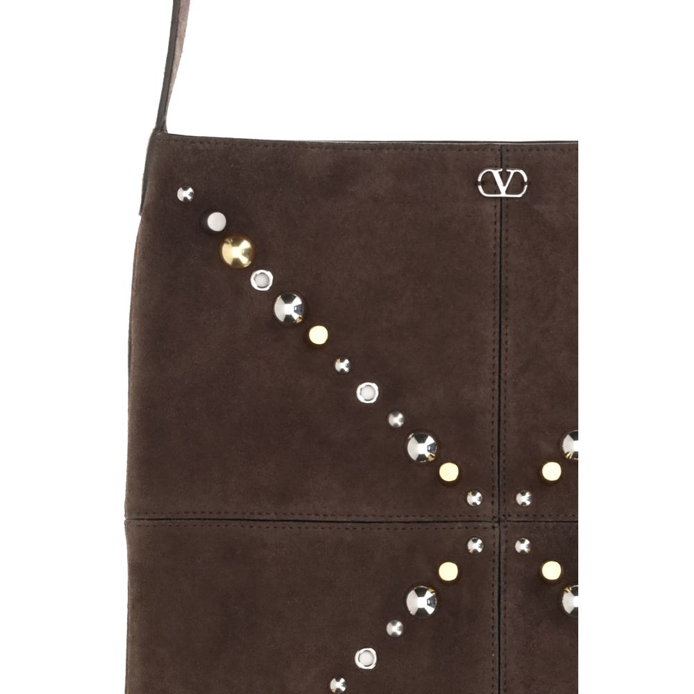 Valentino Garavani Brown Calf Leather Bos Taurus Shoulder Men's Bag