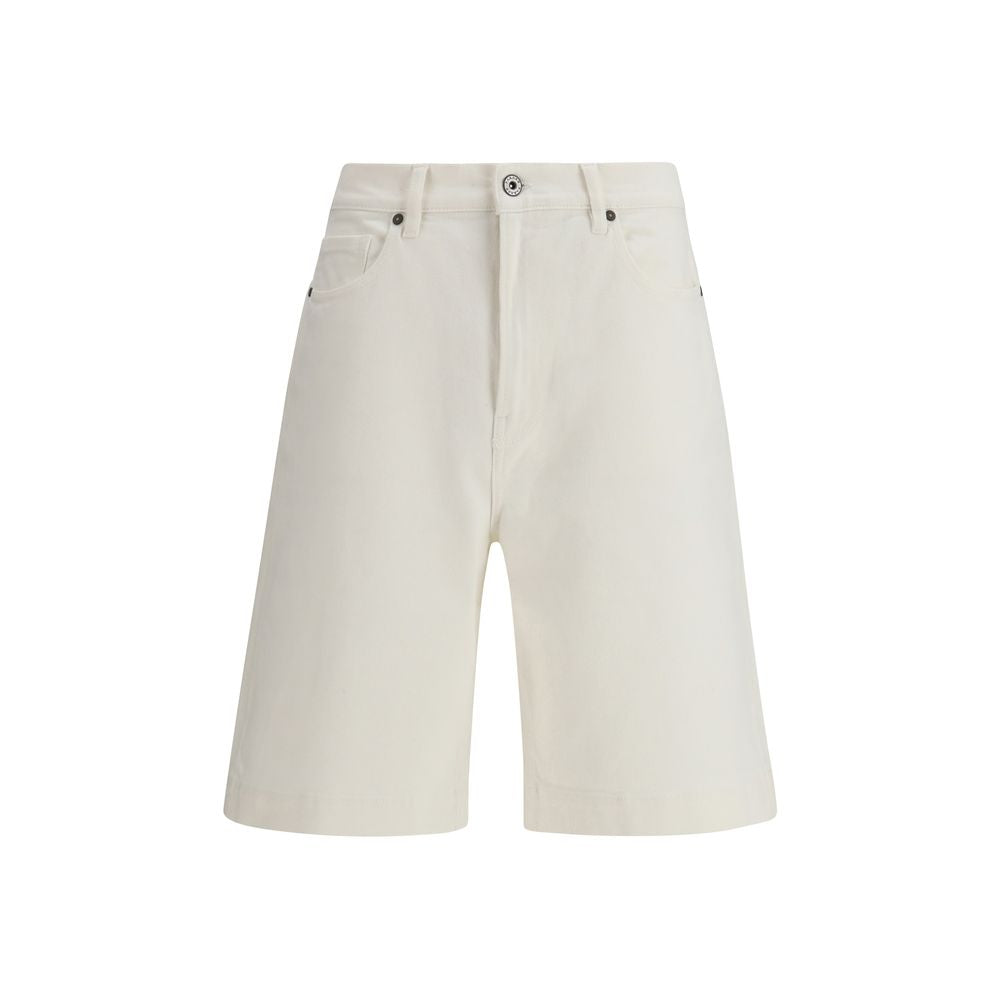 P.A.R.O.S.H. White Cotton Bermuda Women's Shorts