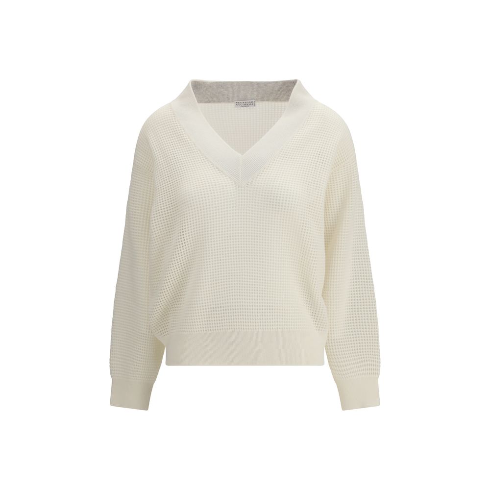 Brunello Cucinelli Beige Cashmere Women's Sweater