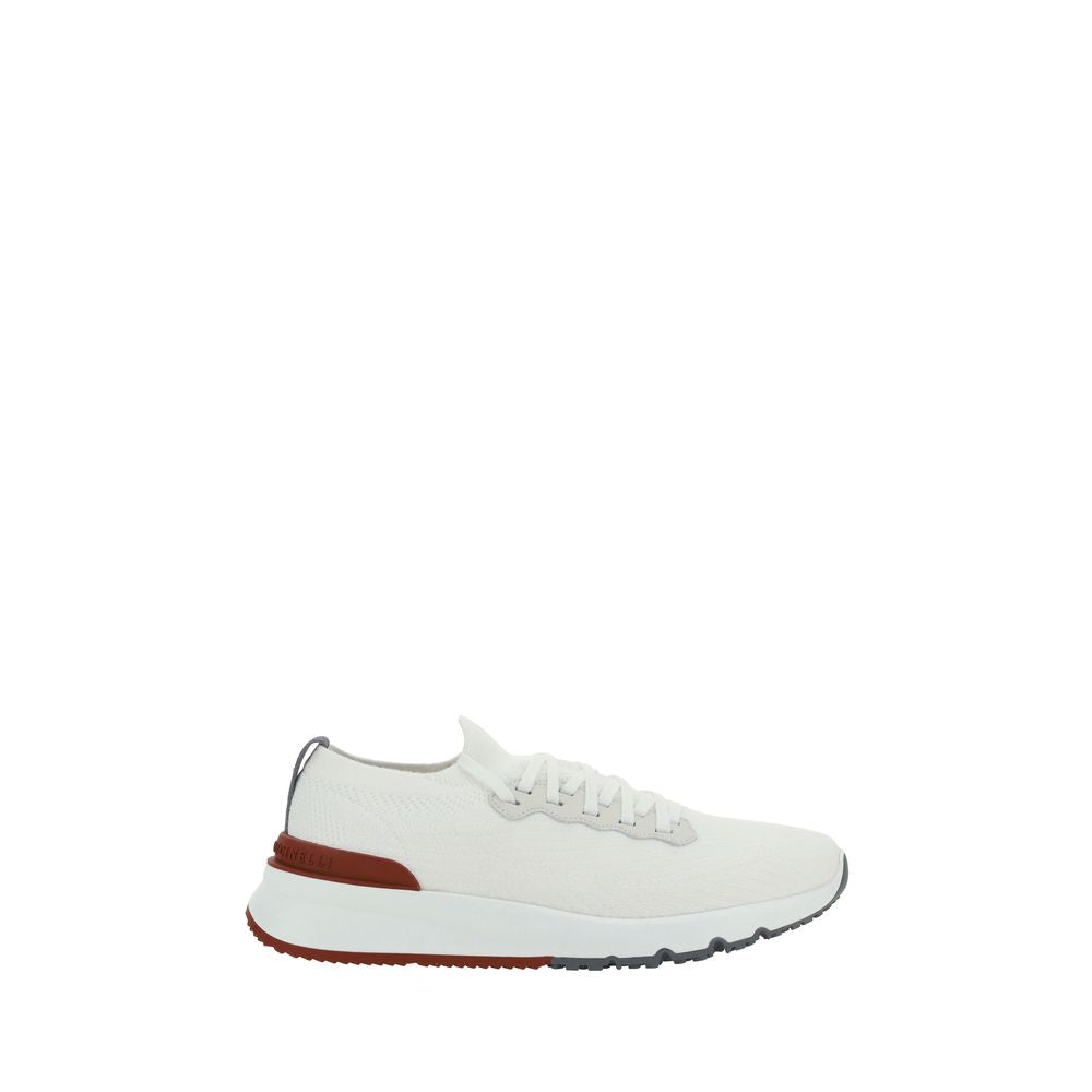 Brunello Cucinelli White Cotton Low Top Men's Sneakers