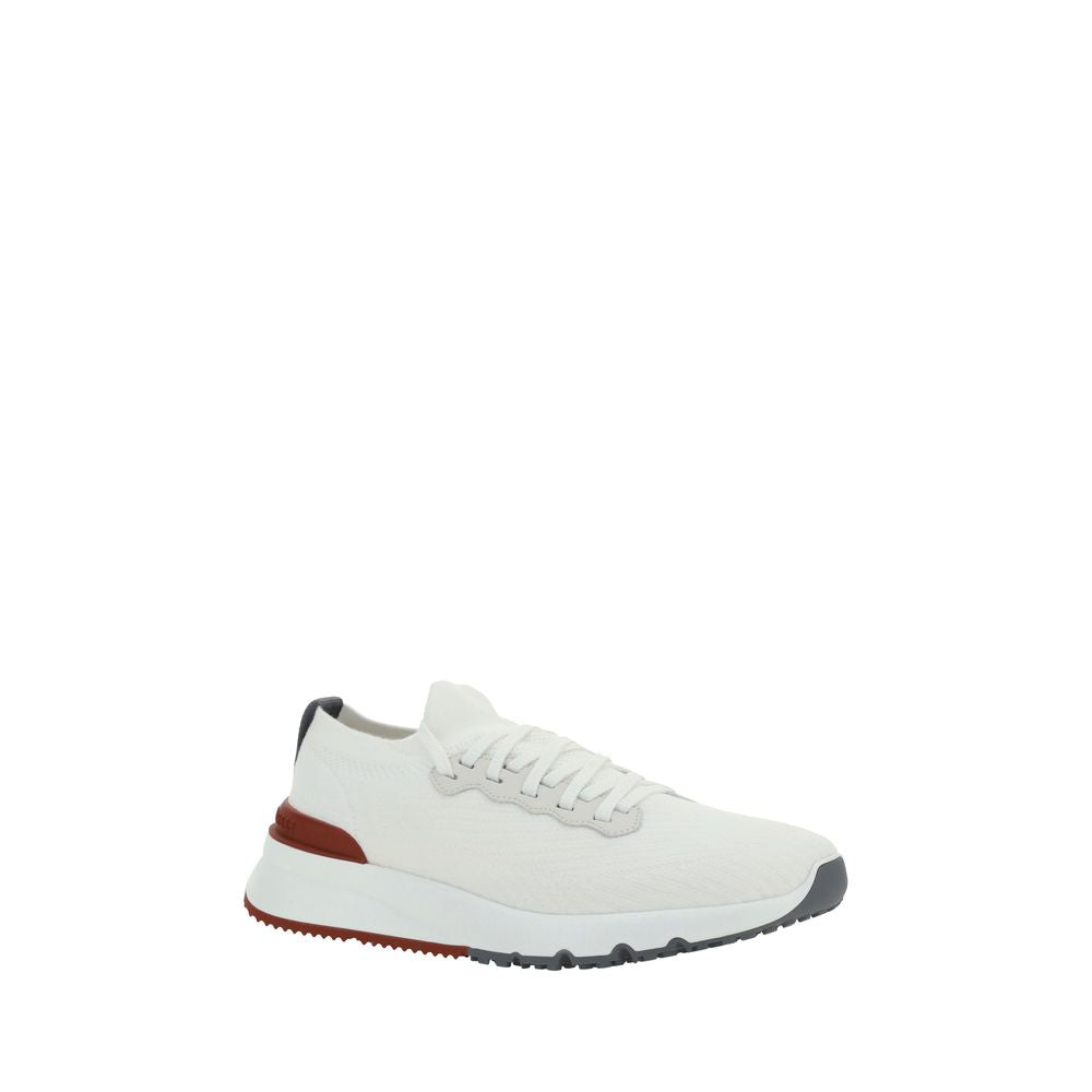 Brunello Cucinelli White Cotton Low Top Men's Sneakers