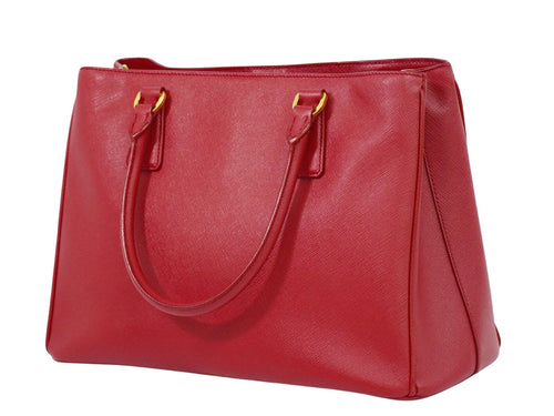 Prada Vitello Red Leather Handbag (Pre-Owned)