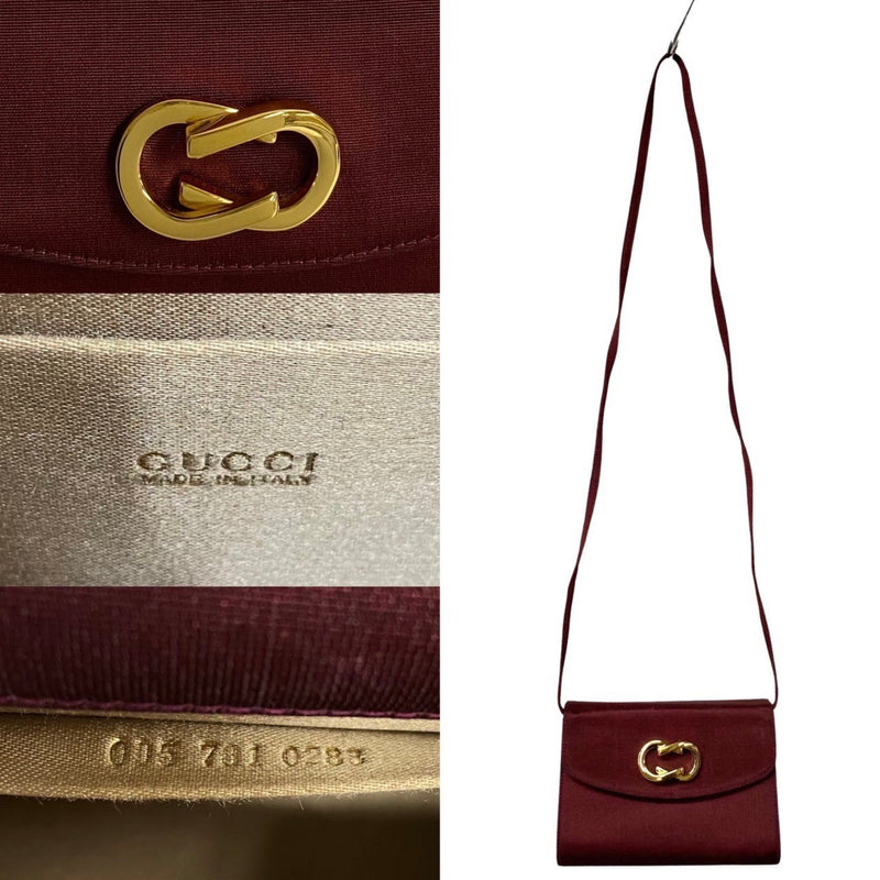 Gucci Burgundy Synthetic Shoulder Bag (Pre-Owned)
