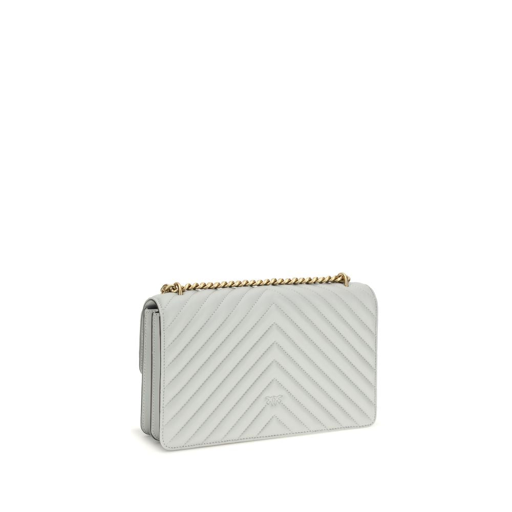 PINKO Gray Calf Leather Bos Taurus Shoulder Women's Bag