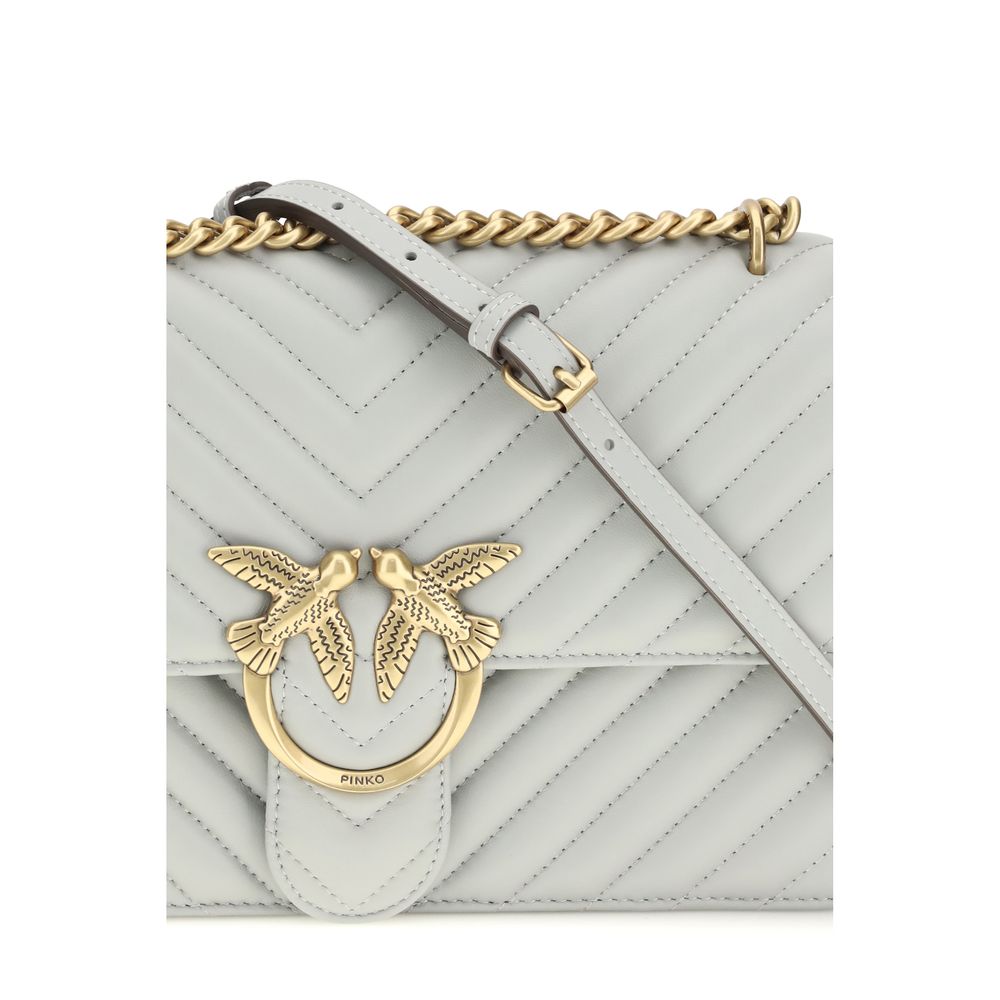 PINKO Gray Calf Leather Bos Taurus Shoulder Women's Bag