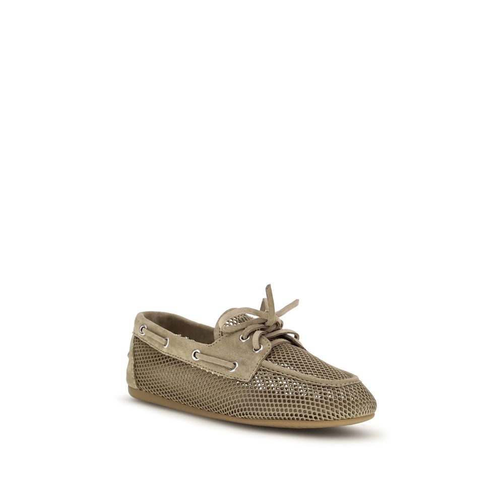 Miu Miu Beige Recycled Polyester Slip-On Women's Loafers