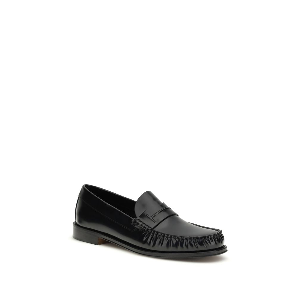 Tom Ford Black Calf Leather Bos Taurus Slip-On Men's Loafers