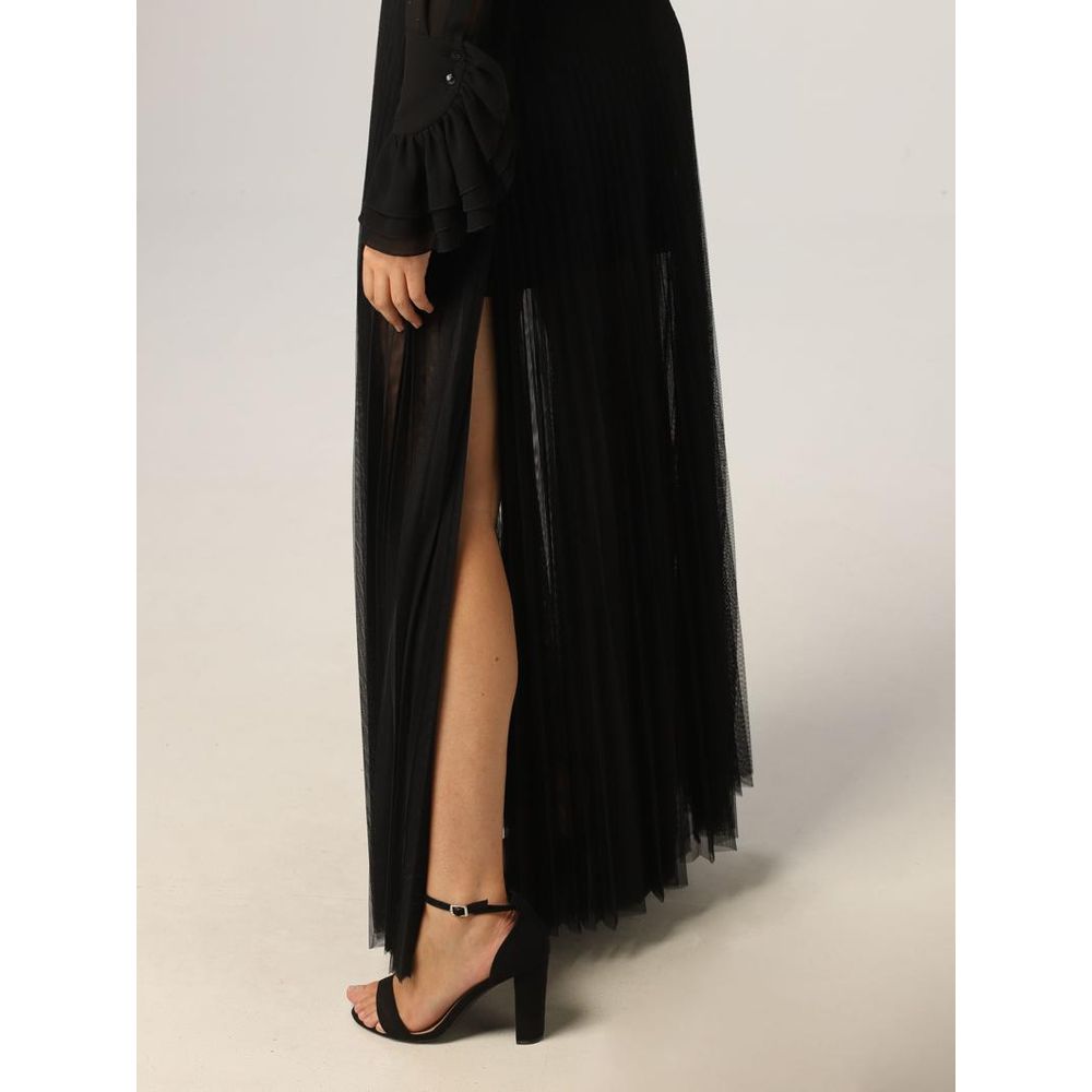 Patrizia Pepe Black Polyester Long Women's Skirt