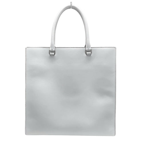 Prada -- Grey Leather Handbag (Pre-Owned)