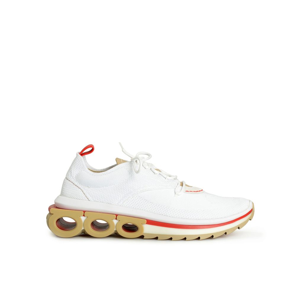 Salvatore Ferragamo White Fabric Athletic Men's Sneakers