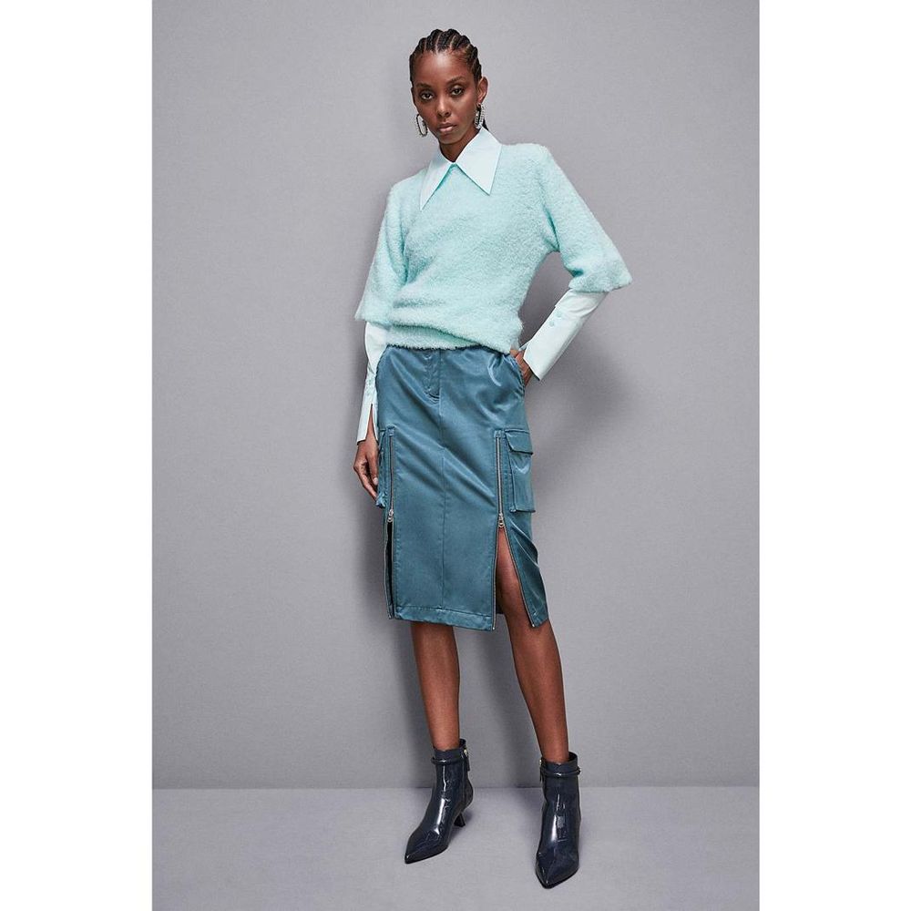 Patrizia Pepe Green Polyester Long Women's Skirt